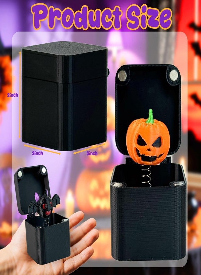 eowvsio 3D Printed Halloween Toy in a Surprise Pop up Gift Box 4PCS,Skeleton Ghost Pumpkin Bat,Halloween Party Favor Gifts,Trick or Treat Supplies,Goodie Bag Fillers - Image 2